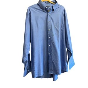 Grant Thomas Dress Shirt button down long sleeve Blue SZ: XXL